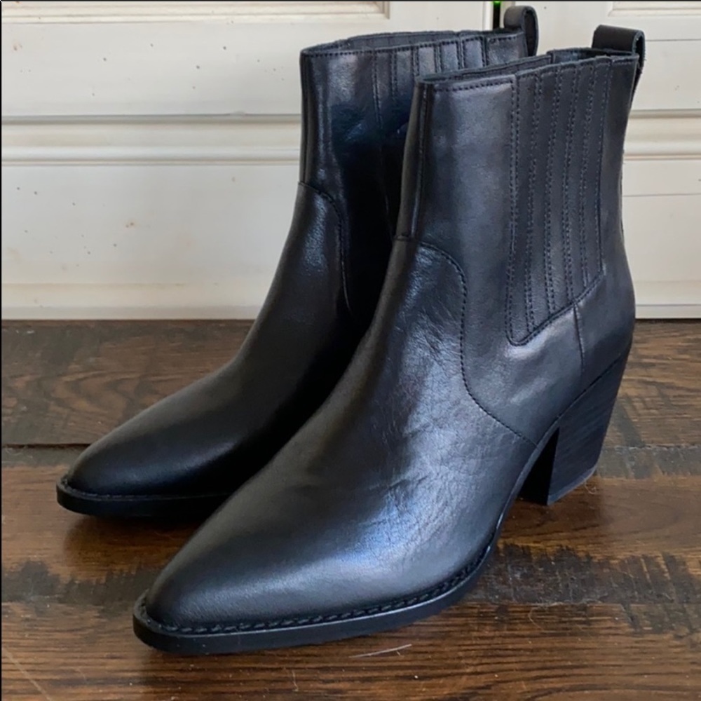 J.Crew Western boots in leather ac329 black